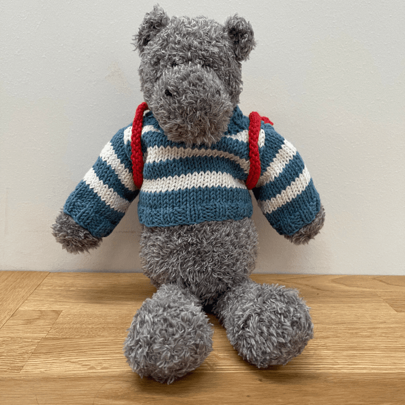 hugeo the hippo knitted gift 